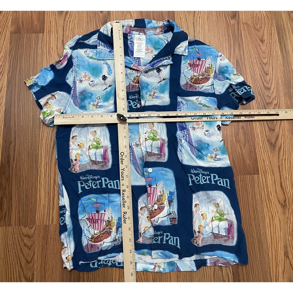 Disney Peter Pan Shirt Mens Small Graphic Print Short Sleeve Button Up - Picture 8 of 9